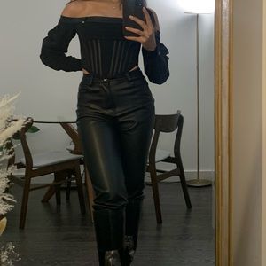 Maniere de Voir Corset cropped shirt